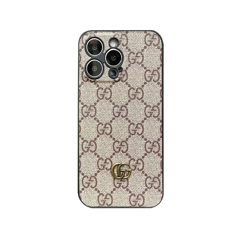 Leather GG iPhone Cases With Lens Protection-GGK251809