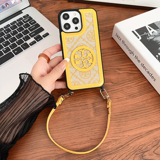 Classic TB iPhone Case With Strap Yellow -SL240411