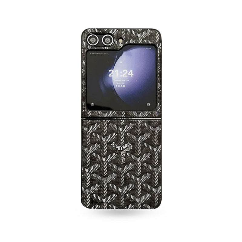 Leather GD Samsung Galaxy Z Flip Series Case Black -HKL251514