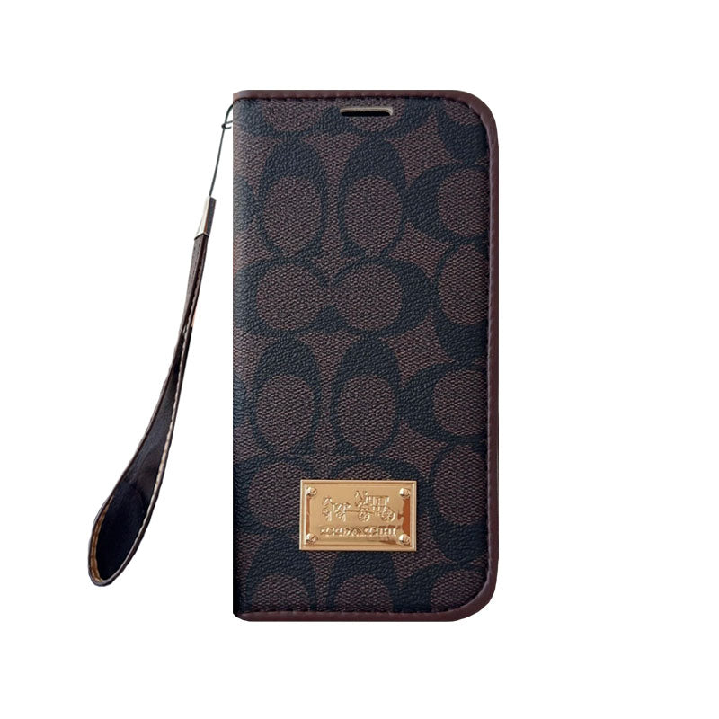 Leather Fold CH iPhone Case With Wallet And Strap-CFZDK002