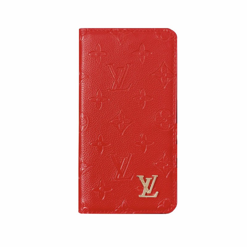 Luxury Leather Folio Monogram iPhone Case With Card Holder-CFHYL001