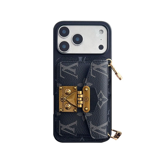 Classic Leather Monogram iPhone Case With Card Holder And Strap-CFK251605