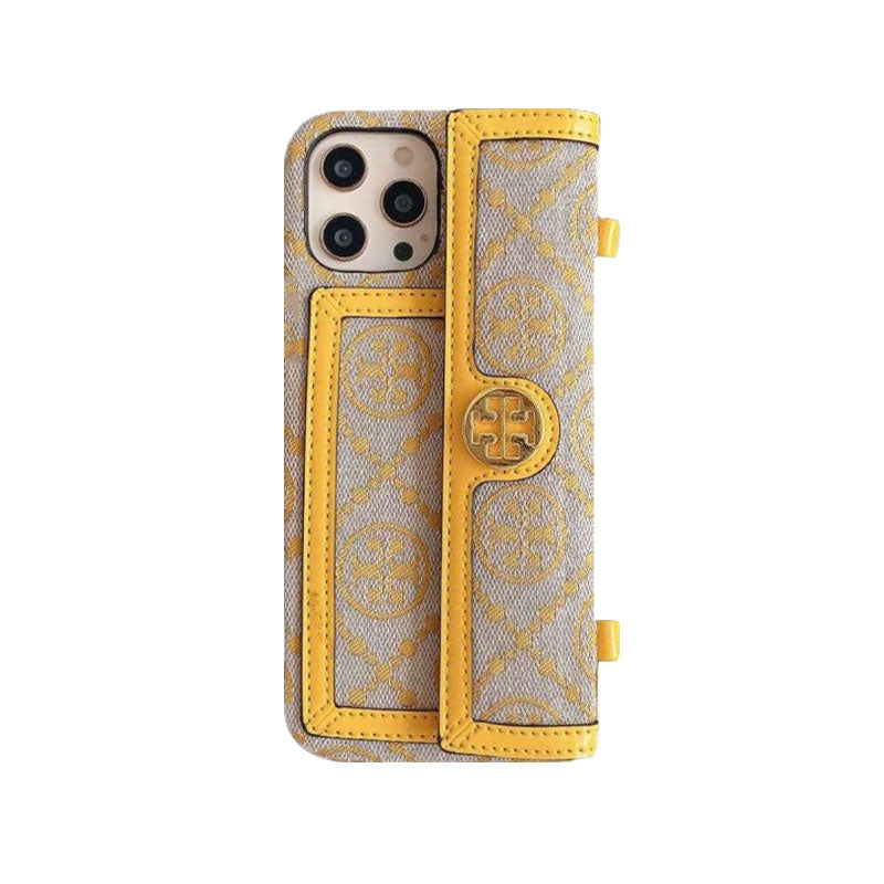 TB iPhone Case With Wallet And Strap White -SlK240411