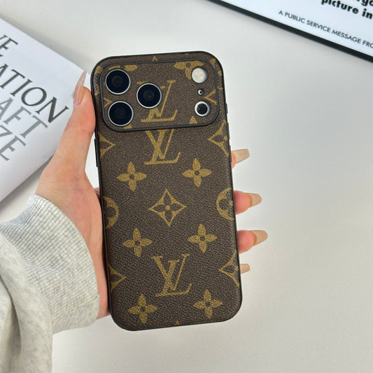 Stylish Leather Monogram iPhone Case For iPhone 17 Series-CYLV039
