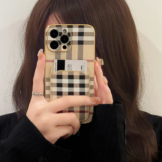 Leather BB iPhone Case-With Card Holder-CKK241350