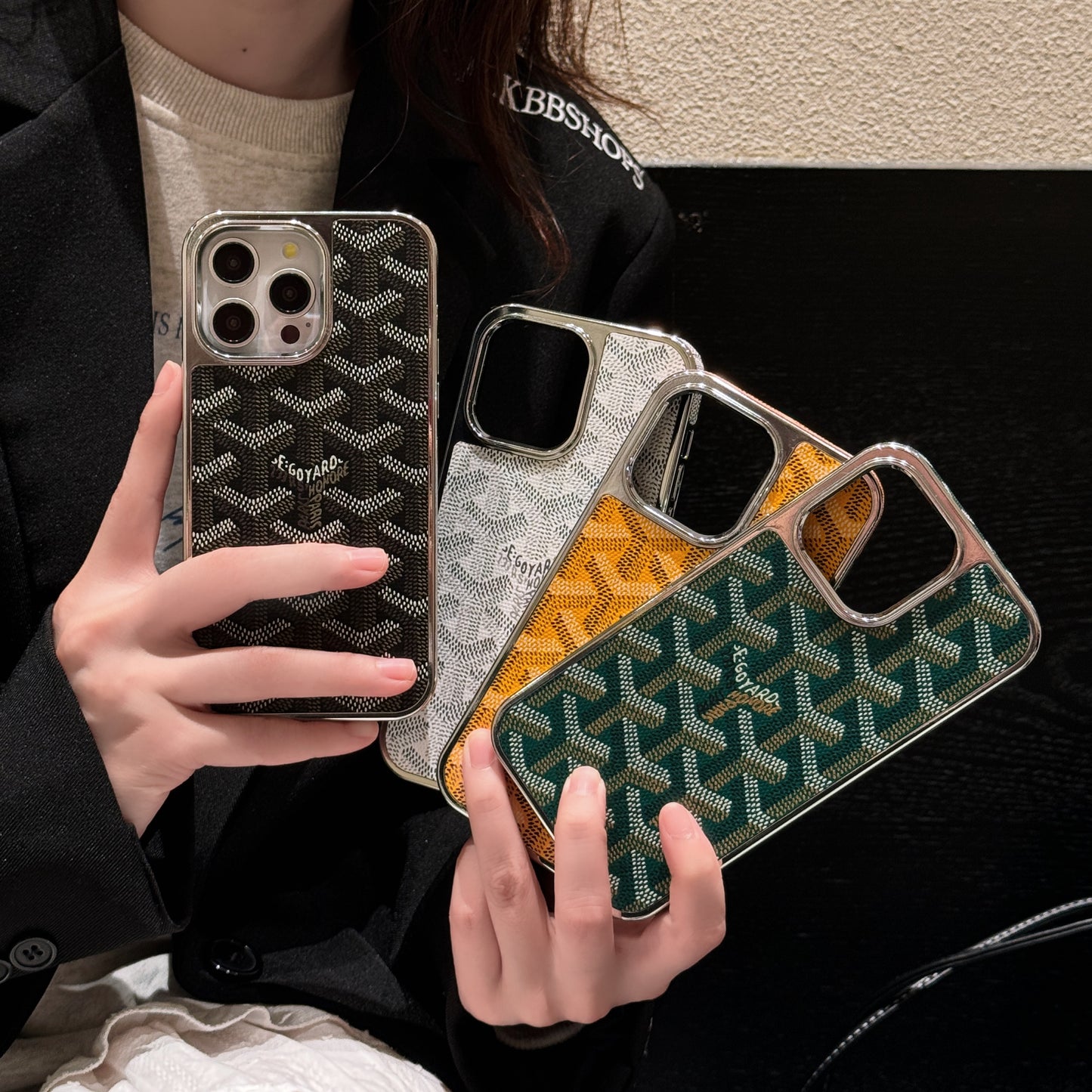 GD iPhone Case Leather Green-DDK240606