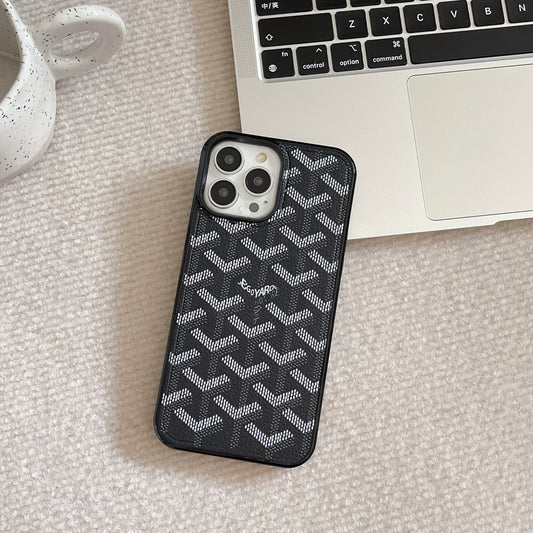 Leather GD iPhone Case Black(Magsafe)-CXK241423