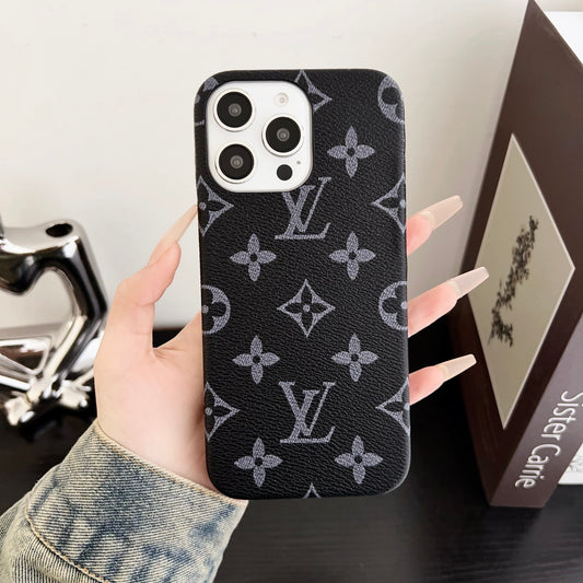 Leather Monogram iPhone Case Black Printing -MSK251807