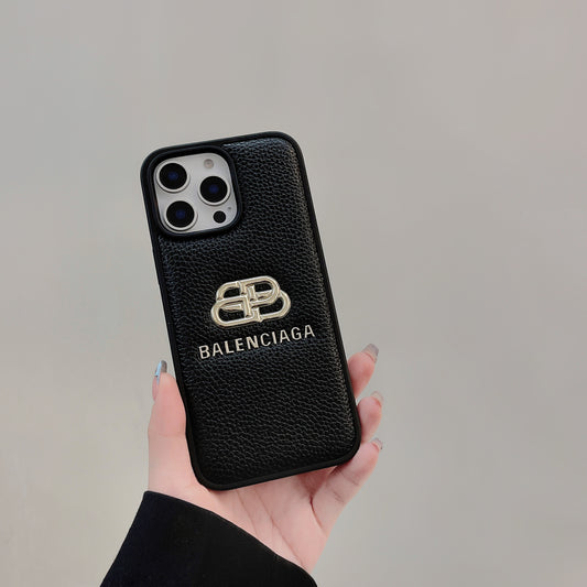 Leather BA iPhone Case Black-BLK250526