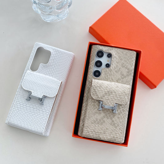 Snake Leather Samsung Phone Case With Card Holder