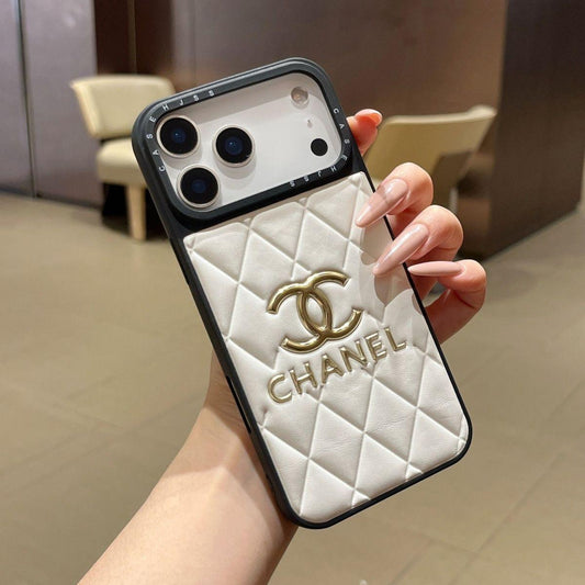 Luxury Leather CC iPhone Case For iPhone 17 Series White-YHJ251809