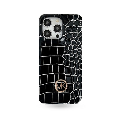 Alligator Print MK iPhone Case Black-EYW251836