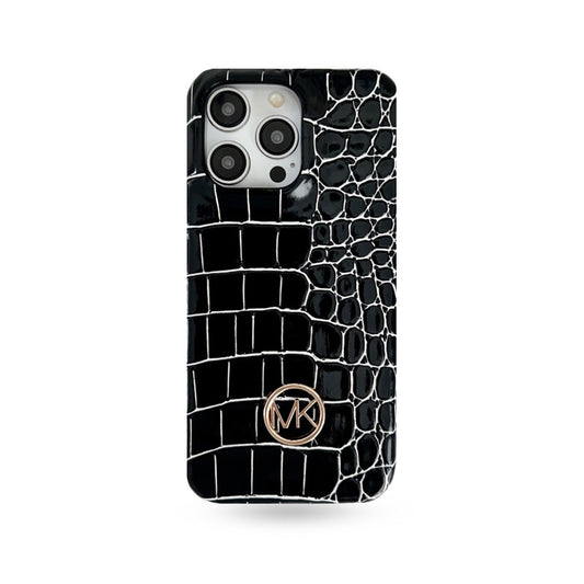 Alligator Print MK iPhone Case Black-EYW251836