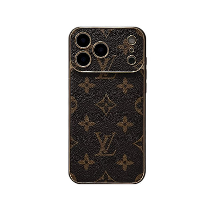 Luxury Leather Monogram iPhone Case For iPhone 17 Series-CYLV005