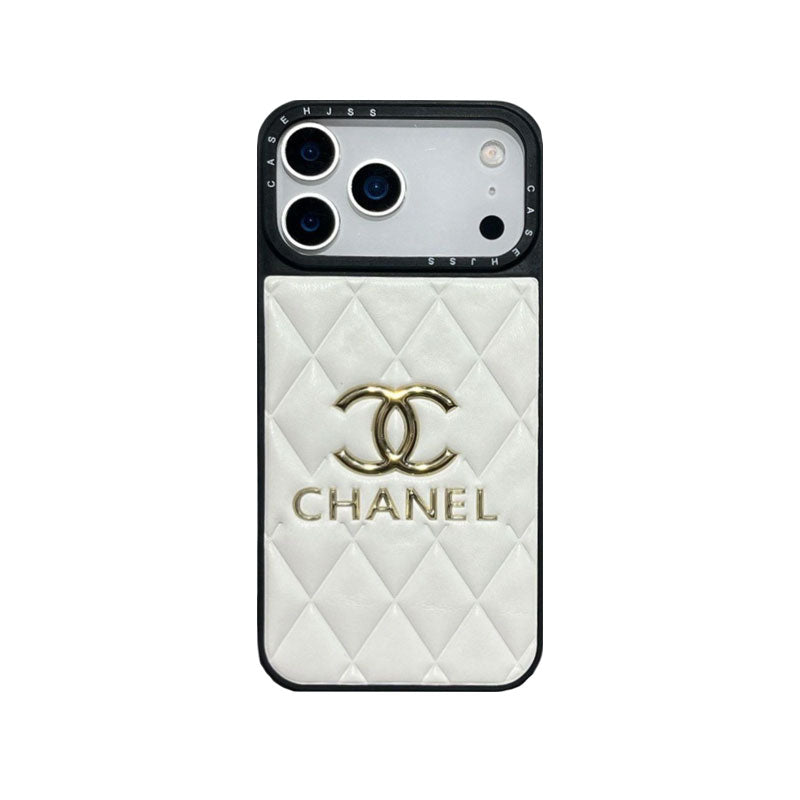 Luxury Leather CC iPhone Case For iPhone 17 Series White-YHJ251809