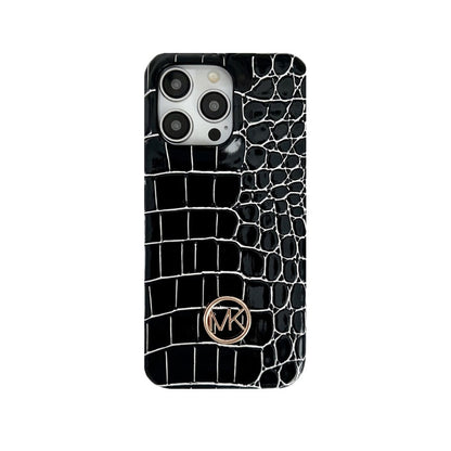 Alligator Print MK iPhone Case Black-EYW251836