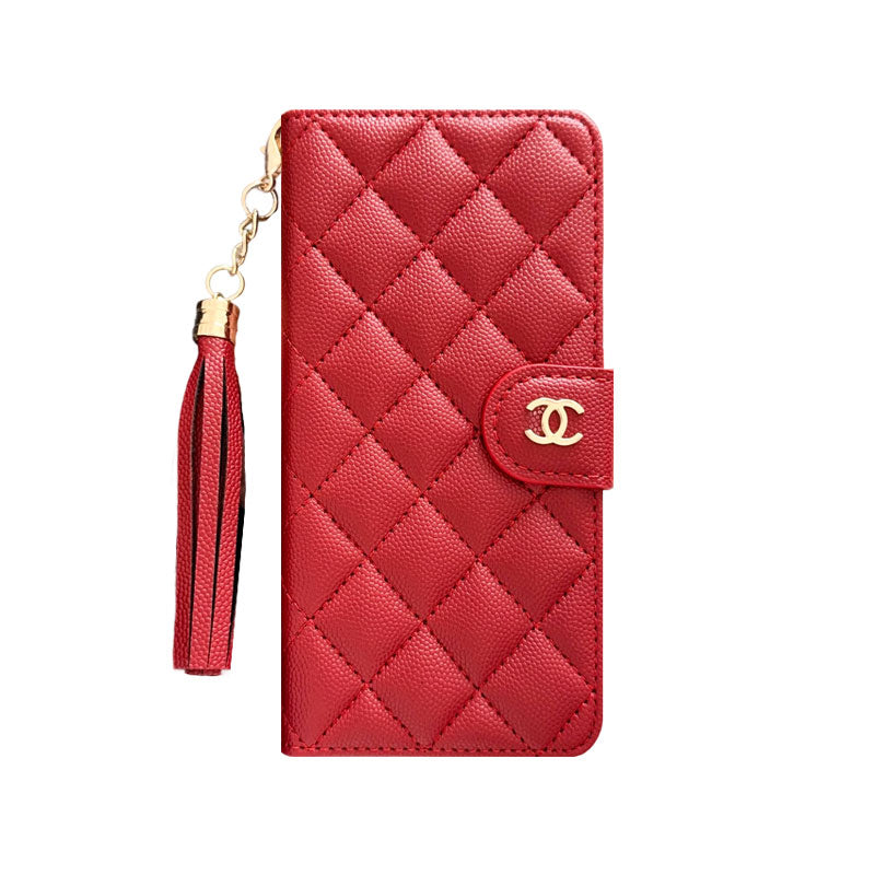 Luxury CC iPhone Case With Flip Wallet Black For iPhone 17 Series-CYCC010