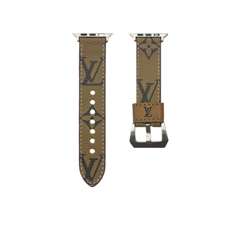 Luxury Leather Monogram Apple Watch Band Big Printing-CYLV014