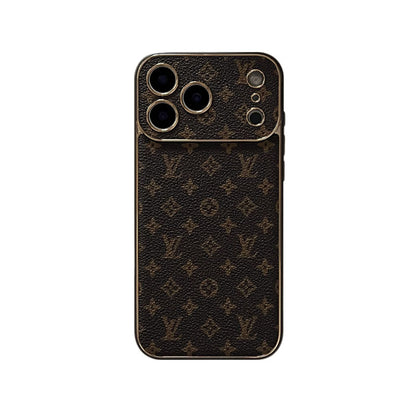 Luxury Leather Monogram iPhone Case For iPhone 17 Series-CYLV005