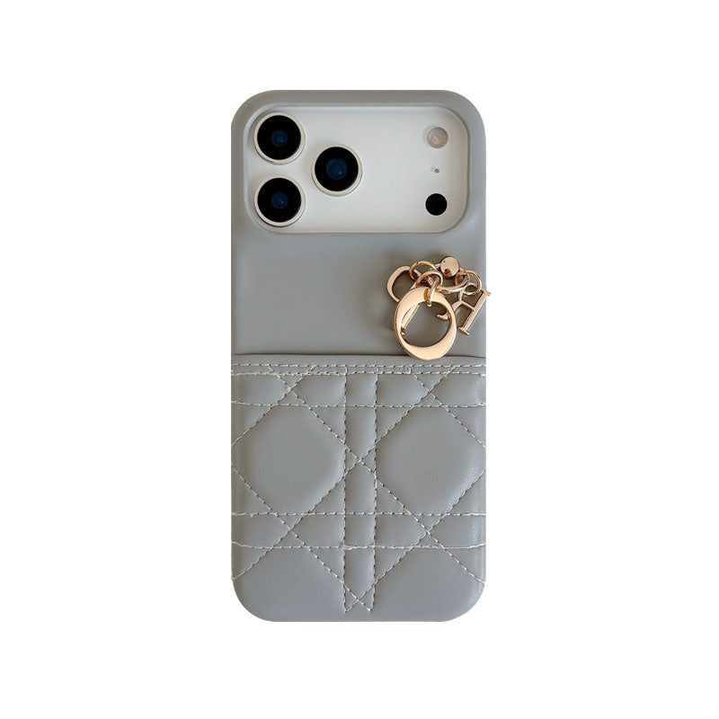 Elegant Leather CD iPhone Case With Card Holder Black For iPhone 17 Series-CYCD057