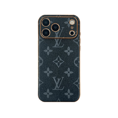Luxury Leather Monogram iPhone Case For iPhone 17 Series-CYLV041