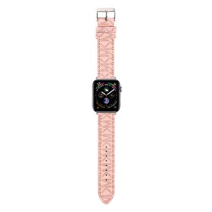 Luxury Leather MK Apple Watch Band White-LBB25405