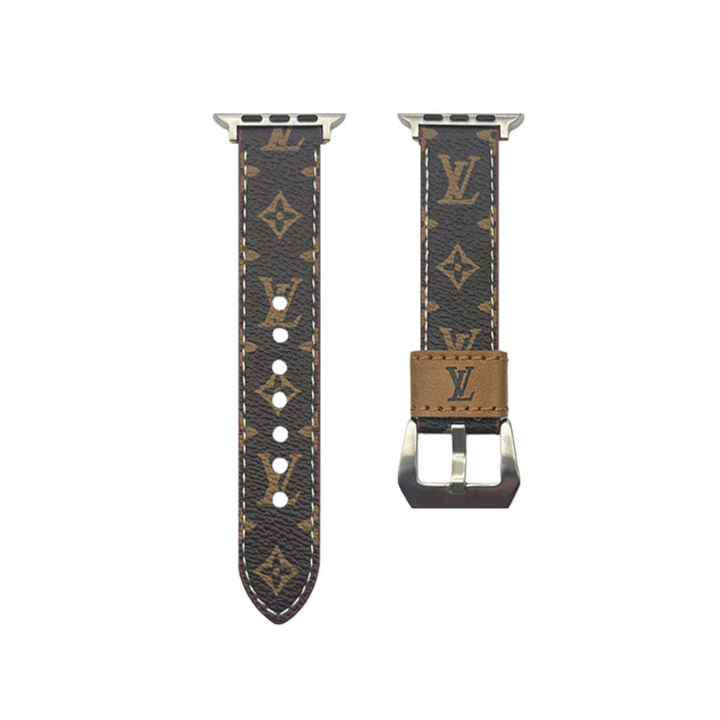 Luxury Leather Monogram Apple Watch Band Big Printing-CYLV014