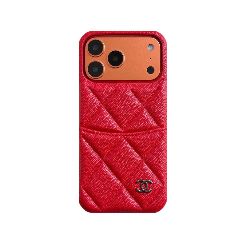 Classic Leather CC iPhone Case With Card Holder Brown For iPhone 17 Series-CYCC044