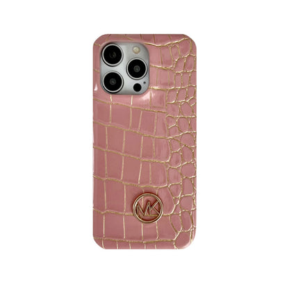 Alligator Print MK iPhone Case Black-EYW251836