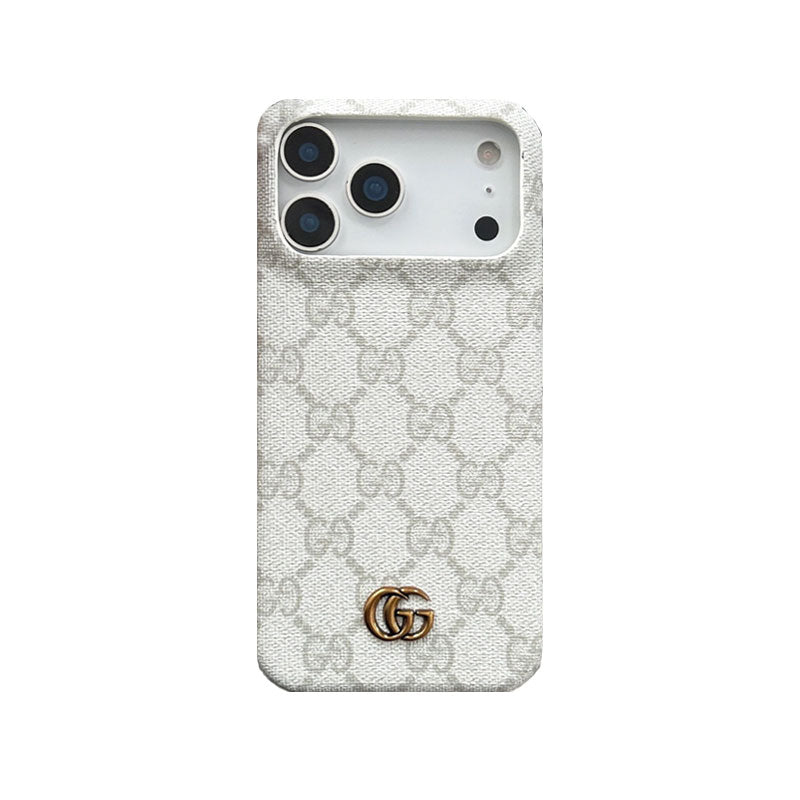 Classic Leather GG iPhone Case For iPhone 17 Series Brown-CJK251705