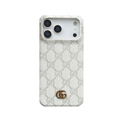 Classic Leather GG iPhone Case For iPhone 17 Series Brown-CJK251705