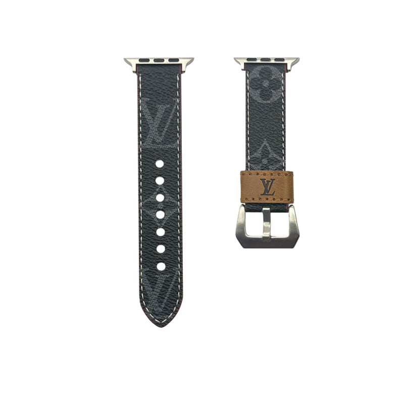Luxury Leather Monogram Apple Watch Band Big Printing-CYLV014