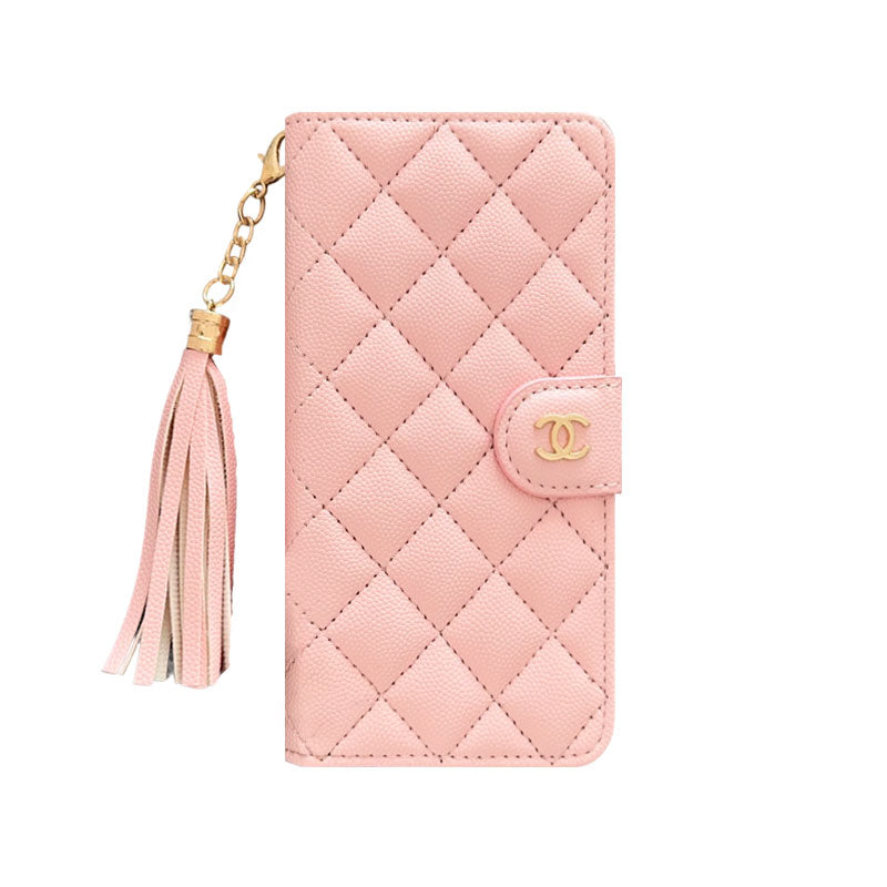 Luxury CC iPhone Case With Flip Wallet Black For iPhone 17 Series-CYCC010