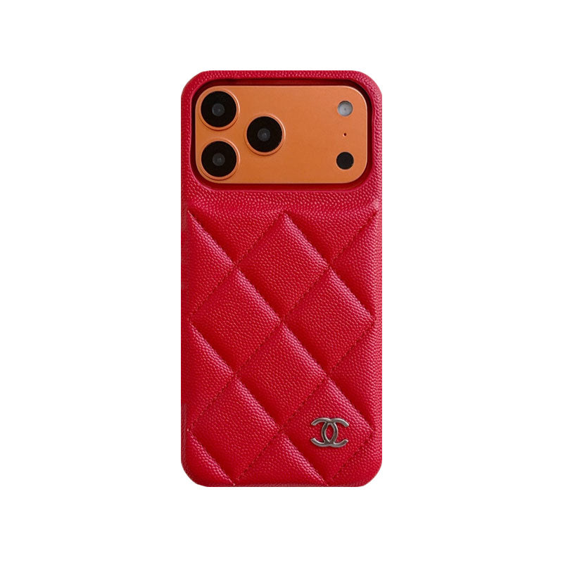 Premium Leather CC iPhone Case Orange For iPhone 17 Series-CYCC043