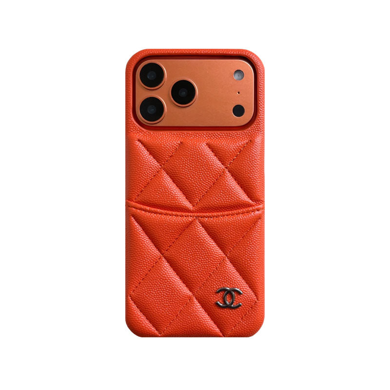 Classic Leather CC iPhone Case With Card Holder Brown For iPhone 17 Series-CYCC034