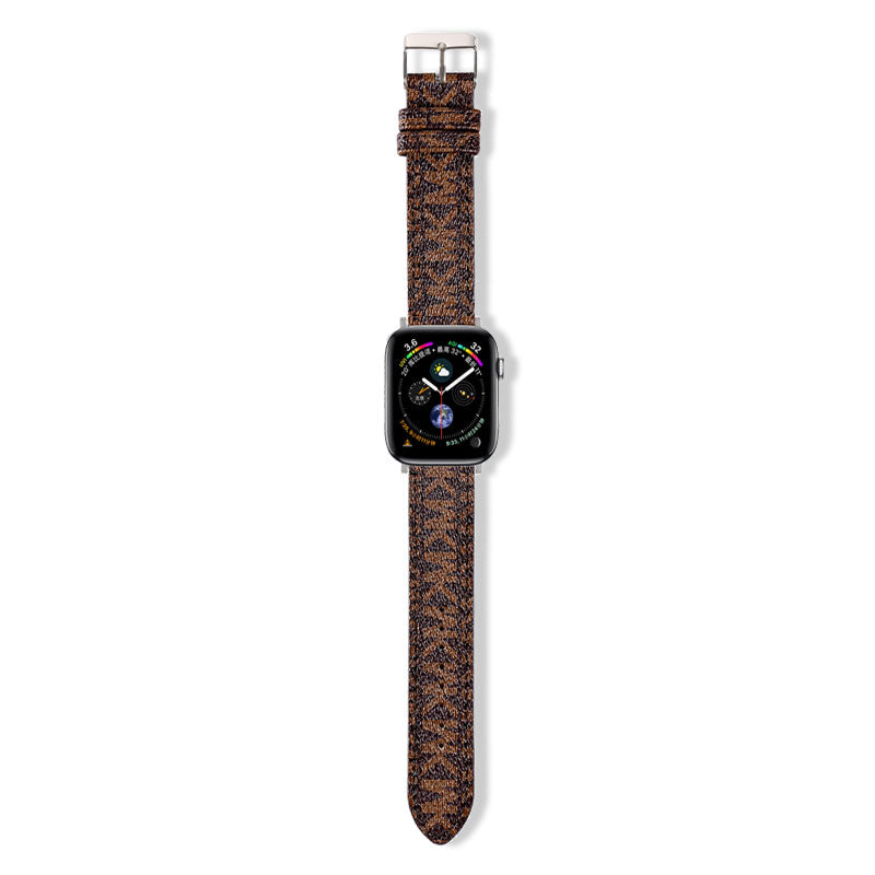 Luxury Leather MK Apple Watch Band Brown-LBB25405