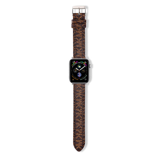 Luxury Leather MK Apple Watch Band Brown-LBB25405