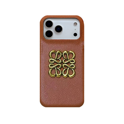 Classic Leather LE iPhone Case Orange For iPhone 17 Series-CYLE025