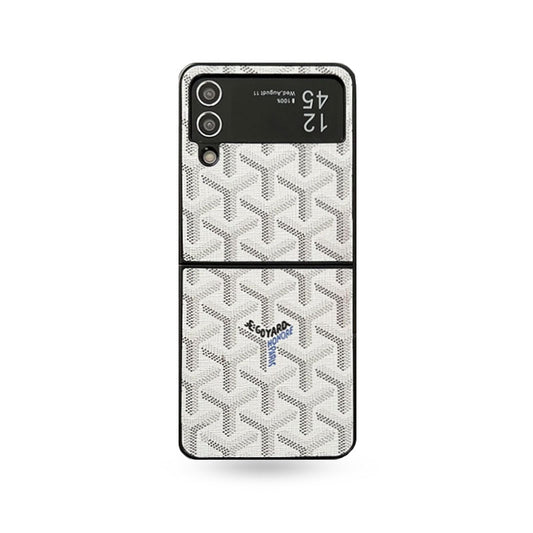 Leather GD Samsung Galaxy Z Flip Series Case  White -HKL251514