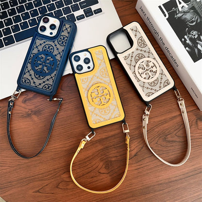 Classic TB iPhone Case With Strap Yellow -SL240411