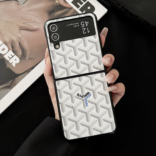 Leather GD Samsung Galaxy Z Flip Series Case  White -HKL251514