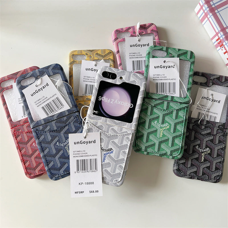 Leather GD Samsung Galaxy Z Flip Series Case With Card Holder Red -QBK251620