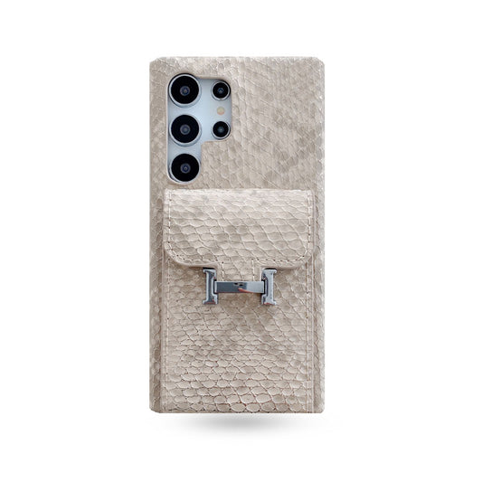 Snake Leather Samsung Phone Case With Card Holder