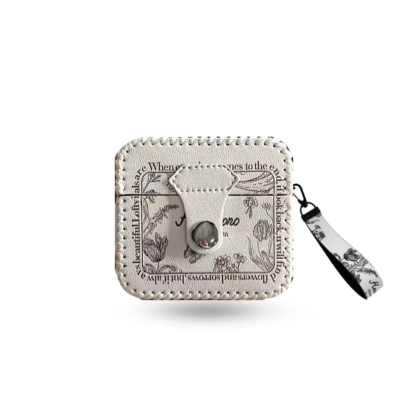Rose Leather Airpods Case With Strap