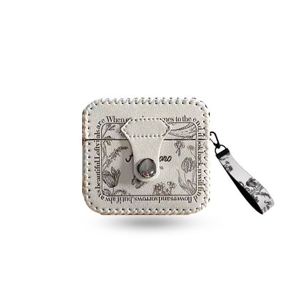 Rose Leather Airpods Case With Strap