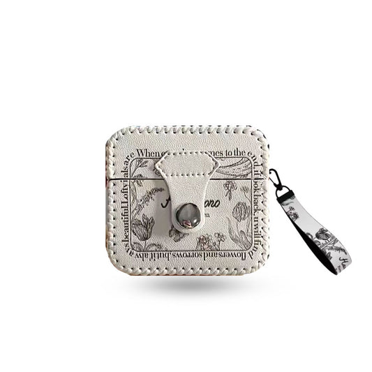 Rose Leather Airpods Case With Strap