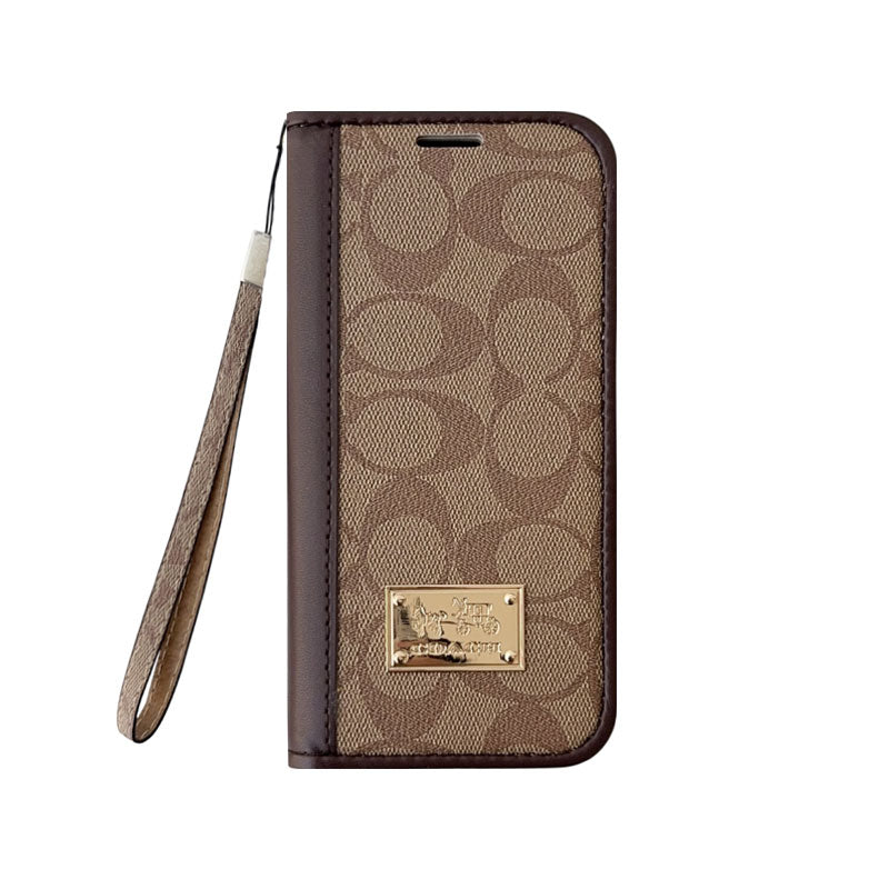 Leather Fold CH iPhone Case With Wallet And Strap-CFZDK002