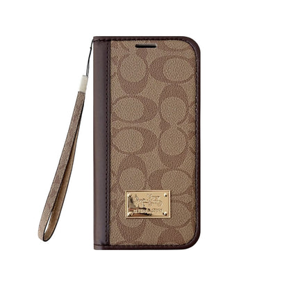 Leather Fold CH iPhone Case With Wallet And Strap-CFZDK002
