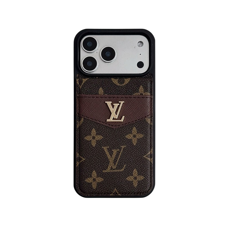 Luxury Leather Monogram iPhone Case With Card Holder -CFK251315