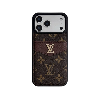 Luxury Leather Monogram iPhone Case With Card Holder -CFK251315